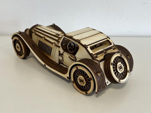 Vintage Roadster als 3D Großmodell  - lvon links hinten